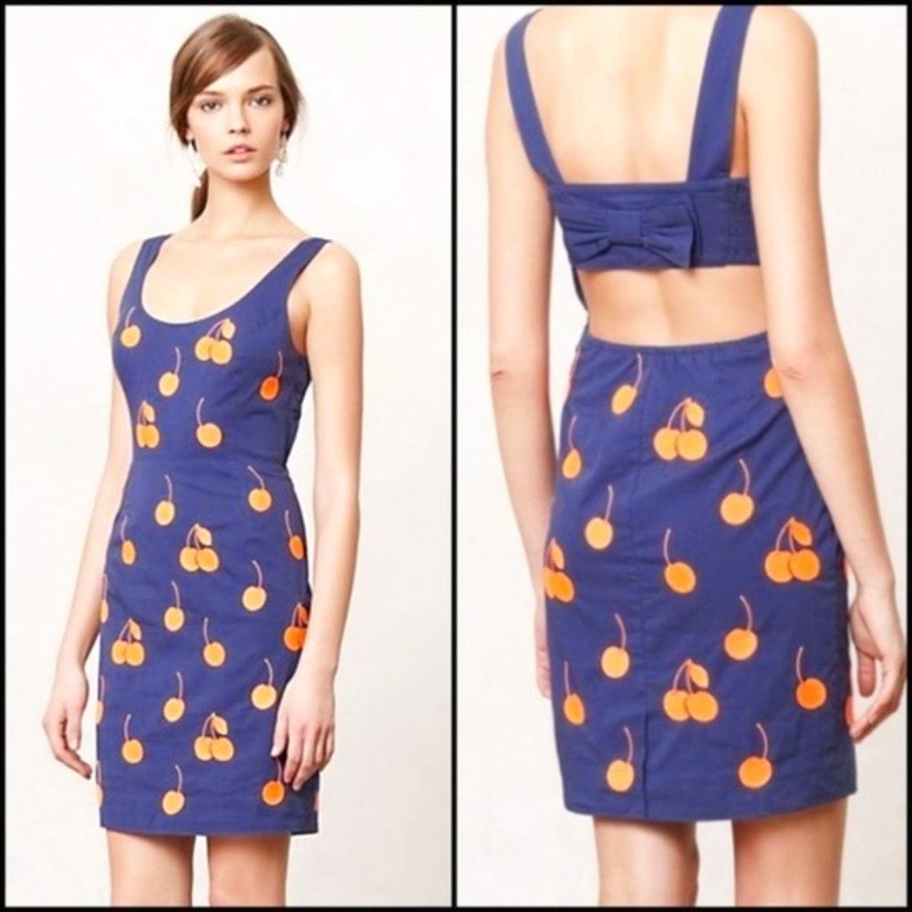 Anthropologie BNWT Leifnotes Cherry Drop Dress 0